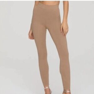 Good American Lounge Legging Putty Brown High Waisted Cotton‎ Stretch Size 0 NWT